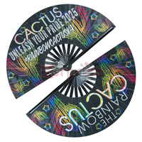 Ventilador de baile Clack grande de bambú de 13 pulgadas de alta calidad, abanicos de mano plegables con logotipo personalizado pintados para boda, ruido fuerte personalizado