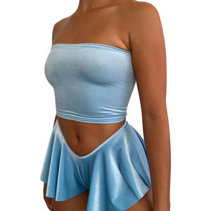 Gonne da discoteca Sexy alla moda da <span class=keywords><strong>donna</strong></span> con volant pantaloncini estivi a vita con pantaloni corti sottili - Product Image 1