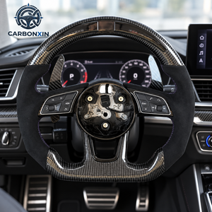 Volant de voiture personnalisé en fibre de carbone pour Audi A3 A4 A5 A6 B7 B8 B9 C7 A7 Q3 C8 Q5L R8 S3 S4 S5 S8 SQ TT RS s Line 8P - Product Image 4