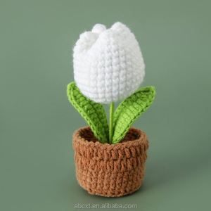 Planta de Tulipán Tejida a Crochet en Maceta, Decoración para el Hogar y Hotel, Regalo para Graduación, Día del Padre, Día de la Madre, Navidad, Halloween - Product Image 6