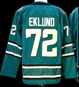 قمصان هوكي الجليد لفريق جوزيه 71 ماكلين سيليبريني 39 لوغان كوتور 72 إكلوند 77 ميسا 100% بوليستر تطريز ثلاثي الأبعاد - Product Image 2