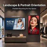 Écran d'affichage numérique mural HAUMR pour la publicité en intérieur avec mode paysage et portrait, 21,5 à 65 pouces, pour usage commercial
