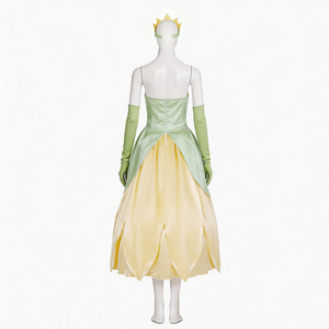 Costume de princesse grenouille, robe de cosplay verte et jaune, robe de fête d'Halloween pour femmes adultes, costume de jeu de rôle - Product Image 5
