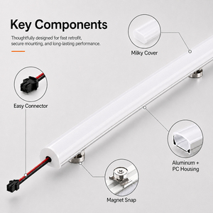 Éclairage LED magnétique Recolux pour remplacement des tubes fluorescents T5 T8, idéal pour la mise à niveau de l'éclairage de bureau - Product Image 4