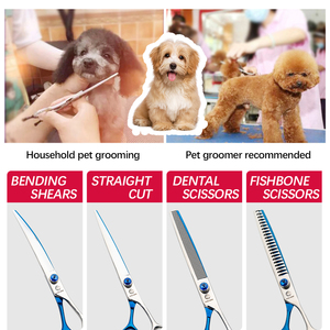 7.0 Inch 440C Thép Không Gỉ Con Chó Chải Chuốt Kéo Với Cá Mập Thiết Kế Răng Lưỡi Thẳng Và Đầu Sắc Nét Cho Chăm Sóc Vật Nuôi - Product Image 2