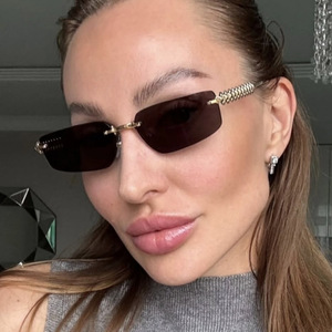 Kedun Thread Square Frameless Metal <b>Sunglasses</b> 2025 New UV400 Anti-UV Trendy European American Fashion Street Shooting - Product Image 1