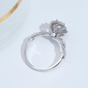 แหวนเพชรเลี้ยงในห้องปฏิบัติการ Messi Jewelry รุ่น MSR-1136 ทอง 18K ดีไซน์ดอกไม้ แหวนหรูหราโรแมนติก แหวนหมั้น แหวนแต่งงาน แหวนคลาสสิก ของขวัญ - Product Image 3