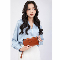 Portefeuille en cuir pu pour femme, sac à main féminin, porte-cartes, mignonne et pas cher, vente en gros