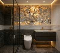 Pierre Fantaisie Moderne du Brésil, Pierre Naturelle de Luxe, Quartzite Bleu Paon Translucide, Grande Dalle pour Décoration Intérieure, Comptoir de Cuisine, Table