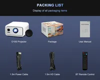 Proyektor Flixtone D10S 4000 ANSI Lumen 1080P 4K Video Chip V660 8 Core Decoding Layar Besar Pintar WiFi untuk Ruang Kelas dan Home Theater