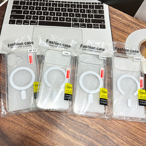 Không Dây Sạc Pha Lê Rõ Ràng Từ Điện Thoại Di Động Trường Hợp Đối Với iPhone 17 Không Khí Pro Max Trong Suốt TPU Acrylic Cứng Điện Thoại Di Động Cover Quay Lại - Product Image 6