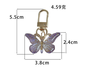 Đầy màu sắc bướm Móc khóa thiết lập tinh tế giai điệu vàng móc thời trang vòng chìa khóa cho phụ nữ cô gái DIY Túi phụ kiện - Product Image 6