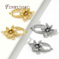 Connecteurs plaqués or 18 carats pour bijoux attaches bracelets fermoirs en forme de fleurs accessoires couture bricolage perles de zircon perles