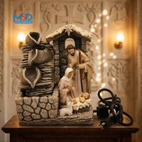 Fontaine d'eau en résine Scène de la Nativité Sainte Famille Décoration religieuse d'intérieur Noël Fourniture en gros B2B