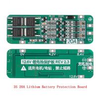 Module de charge de cellules de batterie Li-ion JYWD 3S 20A 11.1V 12V 12.6V FR-4 avec carte de protection BMS pour batterie au lithium 18650