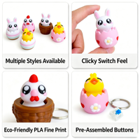 Porte-clés anti-stress lapin œuf de Pâques imprimé en 3D, jouet réutilisable à bouton-poussoir pour la chasse aux œufs de Pâques et les fêtes