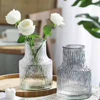 Vase de table contemporain en verre cristal pour fleurs fraîches, bambou porte-bonheur et culture hydroponique, style vintage, vente en gros, pour la décoration intérieure