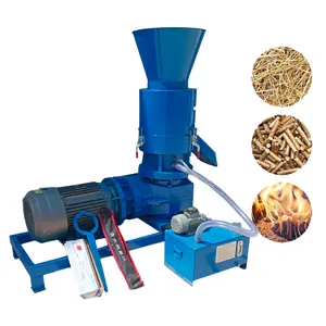 Big 6mm 7.5kw flat die wood pellet mill automatic wood pellet making pelletizer machine