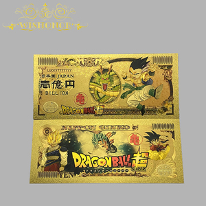 5 modèles de billets de banque japonais Dragon Z Anime plaqués or 24 carats pour cadeaux d'affaires - Product Image 5