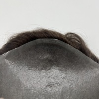 Prothèse capillaire pour homme ME 0.04mm Skin Knot, 100% cheveux humains, V-Loop, 1cm devant, base PU intégrale, ligne de cheveux indétectable