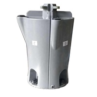 Station de lavage des mains mobile extérieure à commande au pied avec roues, conteneur en HDPE, design moderne
