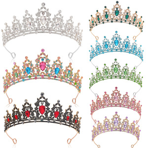 Accessori colorati per capelli da principessa corona di cristallo Tiara - Product Image 1