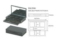 Palette cosmétique carrée en plastique noir Étui de fard à paupières vide à bas prix avec tiroir Boîtes en plastique d'excellente qualité