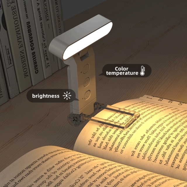 Clip-On Flexible Book Light for Bed Reading USB Rechargeable LED Night Light with Bookmark Eco-Friendly for Book Lovers