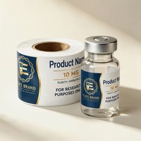 Étiquettes personnalisées en vinyle métallisé VS-338 (brillant/mat/or brossé) pour flacons de 3/10/30 ml, adhésif puissant, boîtes personnalisées assorties