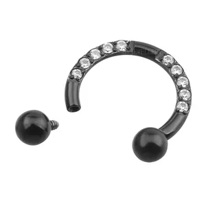 Factory Supply Internally Threaded Horseshoe Circular Barbell Titanium Piercing Jewelry Hoop Nose Rings