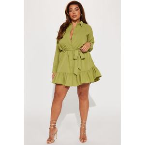 Robe chemise décontractée à ceinture assortie, nouvelle mode, style européen et américain, pour femmes, commerce extérieur - Product Image 1