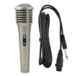 Microfone com fio dinâmico barato, alto-falante de microfone portátil com fio de 6.35mm