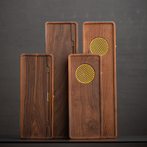 Oogishido Black Walnut Wood <b>Tea</b> <b>Tray</b> Rectangular Solid Wood Drainage Kung Fu <b>Tea</b> Set - Product Image 2