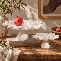 Ensemble de bols à fruits en céramique crème avec un design sculptural cannelé, bols décoratifs pour la décoration moderne de la maison