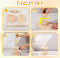 Support de présentation empilable en bois style ferme pour beignets, avec porte-desserts détachable