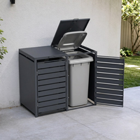 Seau de rangement extérieur en aluminium à ouverture supérieure pour la cour