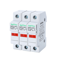 SAIFFEY Fusible PV DC en plastique SFPV-32X 3P certifié IEC haute tension 1000V 10*38mm pour protection de système solaire, support 32A, sécurité électrique OEM
