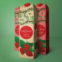 Ensemble de boîtes à boissons en carton rigide laminé mat personnalisé, emballage en papier couché or gaufré pour boîte de jus de fruits