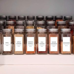 Conjunto de 216 Etiquetas de Vinil Pré-Impressas para Organização de Armazenamento de Cozinha, Minimalistas para Frascos de Temperos - Product Image 6