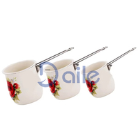 Panci Susu Enamel Ramah Lingkungan dengan Gagang Stainless Steel Modern dan Stiker Kustom, Panci Kopi Mini Anti Lengket 7/8/10cm