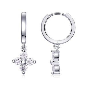 Orecchini a Cerchio da Donna ZhuangYee con Design Glider, in Argento Sterling 925 Placcato Oro Bianco 18K e Moissanite 0.8ct*2 Pezzi - Product Image 4