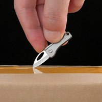 Couteau de poche pliant compact en titane, coupe-corps tranchant, ouvre-boîte, outil EDC pour le bureau, le camping, les activités de plein air et l'usage quotidien