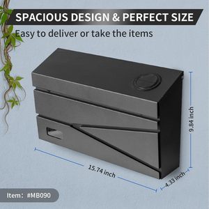 Solar Wall Mount Mailbox Large Capacity Visibility Galvanized Steel Rust-Proof Metal <strong>Post</strong> <strong>Box</strong> Drop <strong>Outside</strong> Mailboxes - Product Image 2