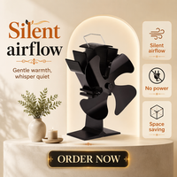 Ventilateur silencieux pour accessoires de cheminée, mini-ventilateur pour poêle à bois, ventilateur de chauffage pour poêle à bois