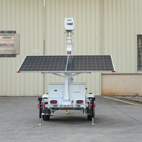 BIGLUX HiSITE Remorque de Surveillance Solaire Mobile CCTV avec Moniteur IA, Mât de 7m, Batterie Lithium 7168Wh, Étanchéité IP65, pour Événements Temporaires