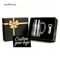 Xipan – Coffret cadeau de chopes à bière en verre personnalisées, gravées, avec logo sur mesure, pour cadeaux d'entreprise et promotion commerciale