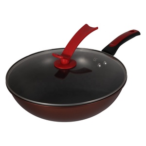 En gros, Wok en fer antiadhésif <span class=keywords><strong>de</strong></span> 32 cm, exportation, faible émission <span class=keywords><strong>de</strong></span> fumée, compatible gaz et induction, ensemble <span class=keywords><strong>de</strong></span> poêles à frire en céramique - Product Image 2