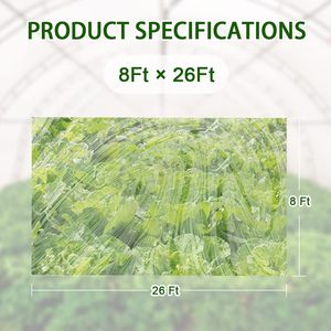 Film plastique pour serre 8 x 26 pieds 6 mil en polyéthylène transparent résistant aux UV pour couverture de serre à armatures - Product Image 6