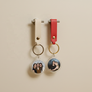 Llavero con Marco de Fotos de <span class=keywords><strong>Acrílico</strong></span> y Cuero de Nuevo Estilo para Regalo Conmemorativo de Días Festivos, Colores DIY, Colgante de Cuero para Llavero, Se Acepta Personalización - Product Image 5