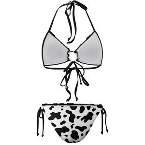 Ensemble deux pièces imprimé vache personnalisé 2024, grande taille, maillot de bain sexy de luxe, string, bikini, vêtements de plage pour femmes - Product Image 3